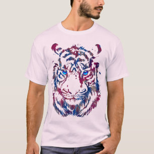 Tête de tigre de Sibérie - T-shirt aux yeux bleu t