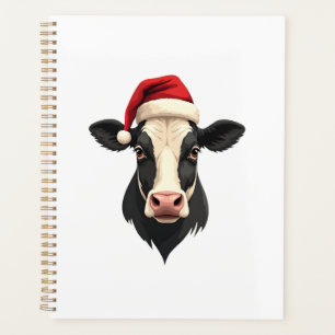 Tête de vache de Noël vintage avec chapeau de Père