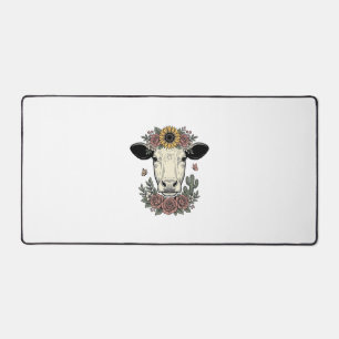 Tête de vache florale dessin vintage gravure Desig