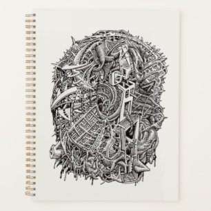 Tête, dessin à encre