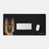 Tête Et Nom De Berger Allemand Noir Et Tan Noir (Clavier et souris)