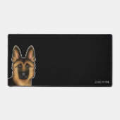 Tête Et Nom De Berger Allemand Noir Et Tan Noir (Recto)