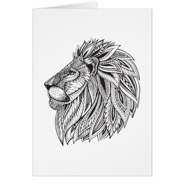 Tête modelée ethnique de lion (Devant)