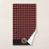 Tête rouge d'orignaux de plaid de Buffalo (Serviette à main)