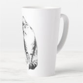 Tête Tilt Tabby Chat Monochrome Art Mug (Angle droit)