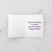 Tête Unicorne Avec Fleurs Carte de voeux Anniversa (Intérieur)