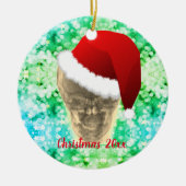 Tête Xray Santa Hat Ornement en céramique de Noël (Devant)