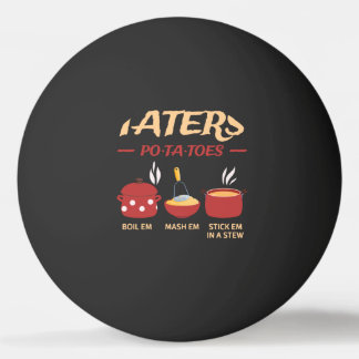 Teters Po-ta-tenen koken een emmer van de M-toets Pingpongballen