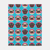 Têtes de carlin sur la couverture turquoise (Devant)