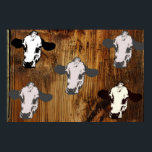 Têtes de vache Pop Art Bois Impression<br><div class="desc">Cow Heads Pop Art Wooden Print a 5 têtes de vache sur un arrière - plan en bois. C'est une interprétation pop art de la justice sociale et l'étincelle de l'individualité qui crée des changements.</div>