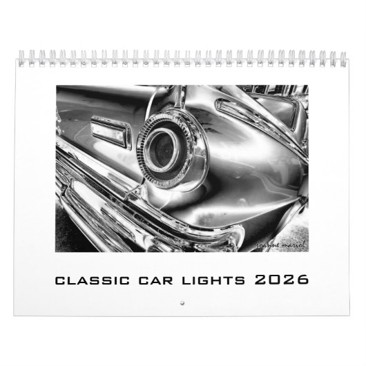 Têtes ou Tails Calendrier 2026 Classic Car Lights (Protection)