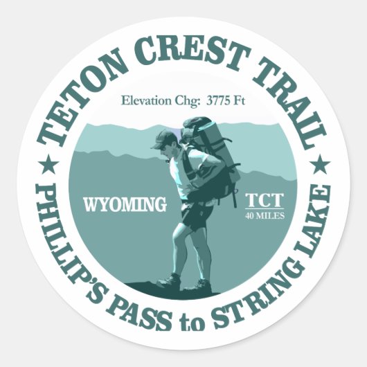 Teton Crest Trail (rd) Ronde Sticker (Voorkant)