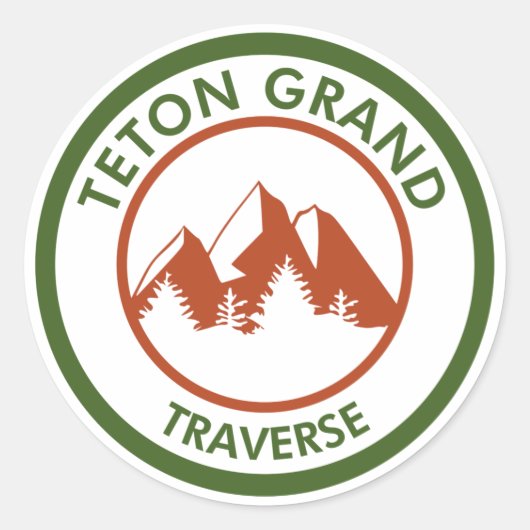 Teton Grand Traverse Ronde Sticker (Voorkant)