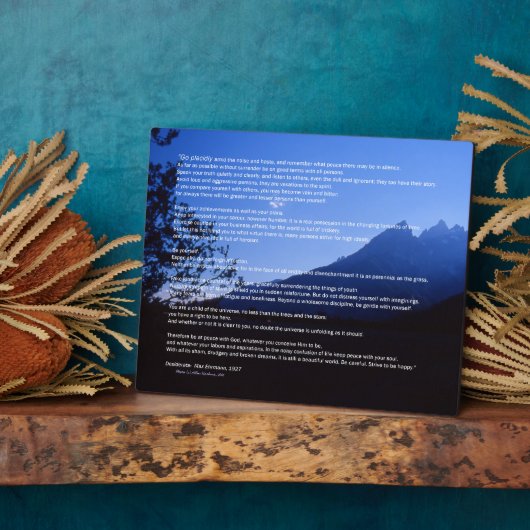 Teton Mountains Desiderata Plaque (Côté)