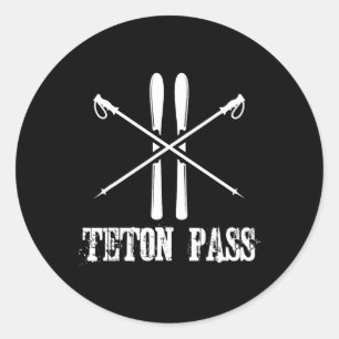 Teton P Wyoming Ski Skier Nordic Alpine Dow Ronde Sticker