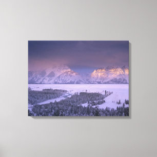 Teton Range vanaf Snake River Overlook, Grand Canvas Afdruk