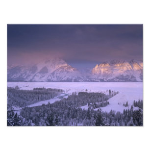Teton Range vanaf Snake River Overlook, Grand Foto Afdruk