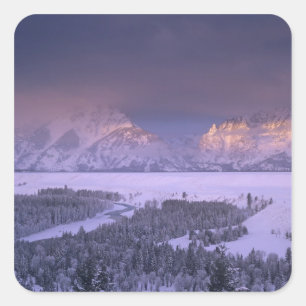 Teton Range vanaf Snake River Overlook, Grand Vierkante Sticker