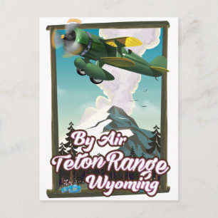 Teton Range Wyoming Lucht reisposter Briefkaart