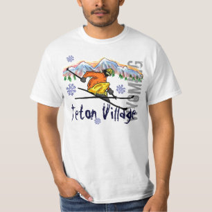 Teton Village Wyoming skiwaarde t-shirt