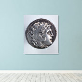 Tetradrachma met Alexander de Grote Canvas Afdruk (Insitu (Houten vloer))