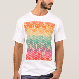 Tetragonal Geometrische Grunge Naadloos Patroon T-shirt