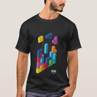 Tetris 3D-gamekunst meisje T-shirt