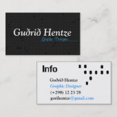 Tetris noir - carte de visite ! (Devant / Derrière)