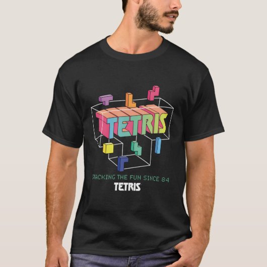 Tetris stapelt de vun sinds '84 op t-shirt (Voorkant)