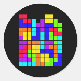 Tetrominoes Block Puzzle Video Game Math Teacher G Ronde Sticker
