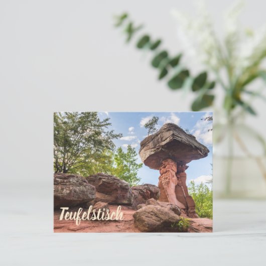 Teufelstisch Hinterweidenthal Pfalz Duitsland gift Feestdagenkaart (Staand voorkant)
