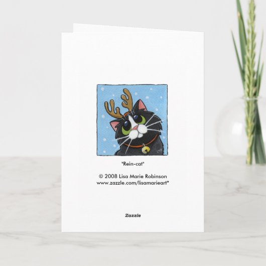 Teugel-kat - de Kaart van de Kat van Kerstmis (Achterkant)