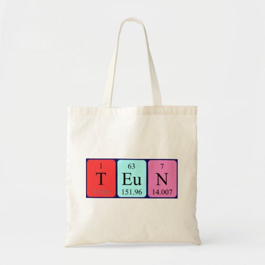 Teun periodieke lijstnaam canvas tas (Voorkant)
