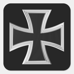 Teutonisch kruis vierkante sticker