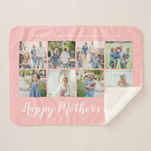 Tevreden Moederdag 8 Aangepaste Blush roze foto Sherpa Deken