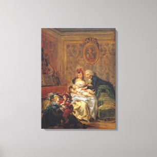 Tevredenheid over het huwelijk of de gelukkige fam canvas afdruk