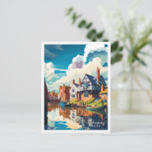 Tewkesbury Engeland Vintage Travel Illustratie Briefkaart (Staand voorkant)