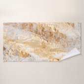 Tex Arrière - plan Peint Moderne Blanc Et Or (Serviette de bain)