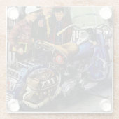 Tex-motorfiets Glazen Onderzetter (Achterkant)