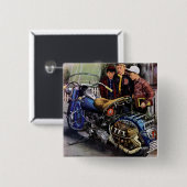 Tex-motorfiets Vierkante Button 5,1 Cm (Voorkant /achterkant)