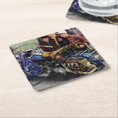 Tex-motorfiets Vierkante Kartonnen Onderzetter (Schuin)