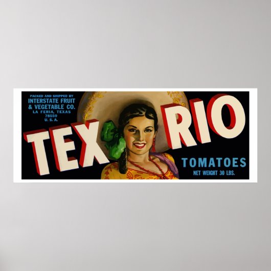 Tex Rio (label voor tomaten) Poster (Voorkant)