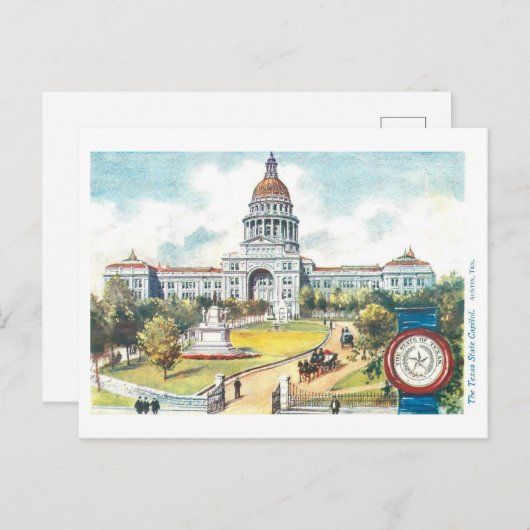 Texaans Capitool met Seal Briefkaart (Voorkant / Achterkant)