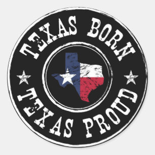 Texaans geboren - Texas fier Ronde Sticker
