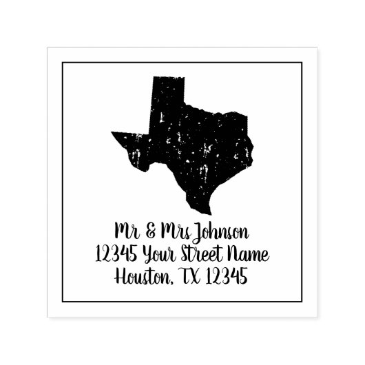  Texaans staatspictogram aangepast retouradres Zelfinktende Stempel (Design)