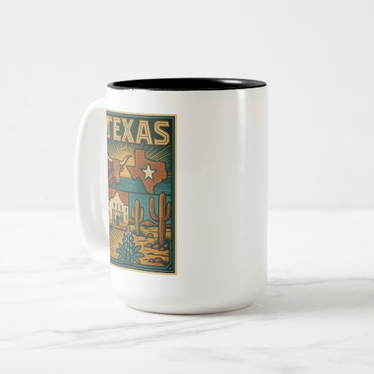 Texaanse keramische Mok - Texas Coffee Cup (Voorkant links)