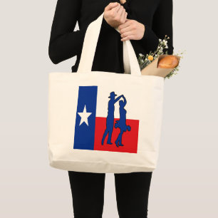 TEXAANSE VLAG MET COUNTRY DANSERS CANVAS TAS