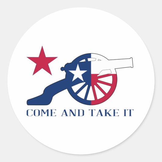 Texan Cannon komt en neemt het mee Ronde Sticker (Voorkant)