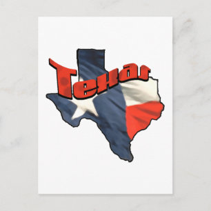 Texan Lone Star State retro flag map of Texas Briefkaart
