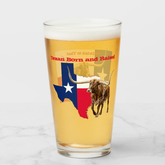 Texan né et élevé, Verre de bière (Devant (rempli))